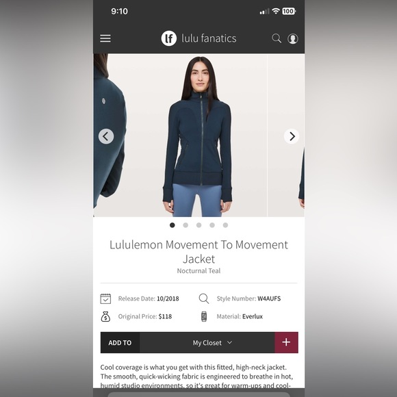 Lululemon movement to movement jacket - Picture 1 of 3